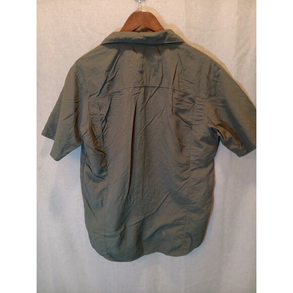 Columbia Omni Shade Men's Large Green Hiking Button Up Short Sleeve Shirt - Picture 2 of 8